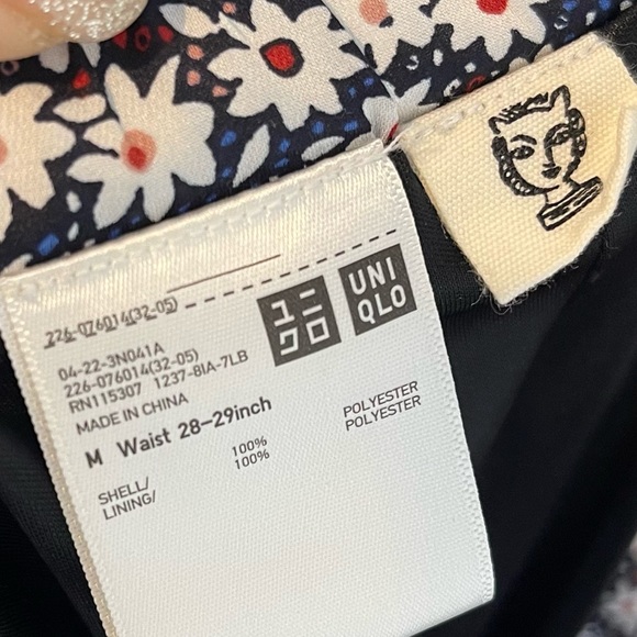 Uniqlo Womens Floral Pleated Elastic Waist A-Line Skort Size M - Picture 6 of 6